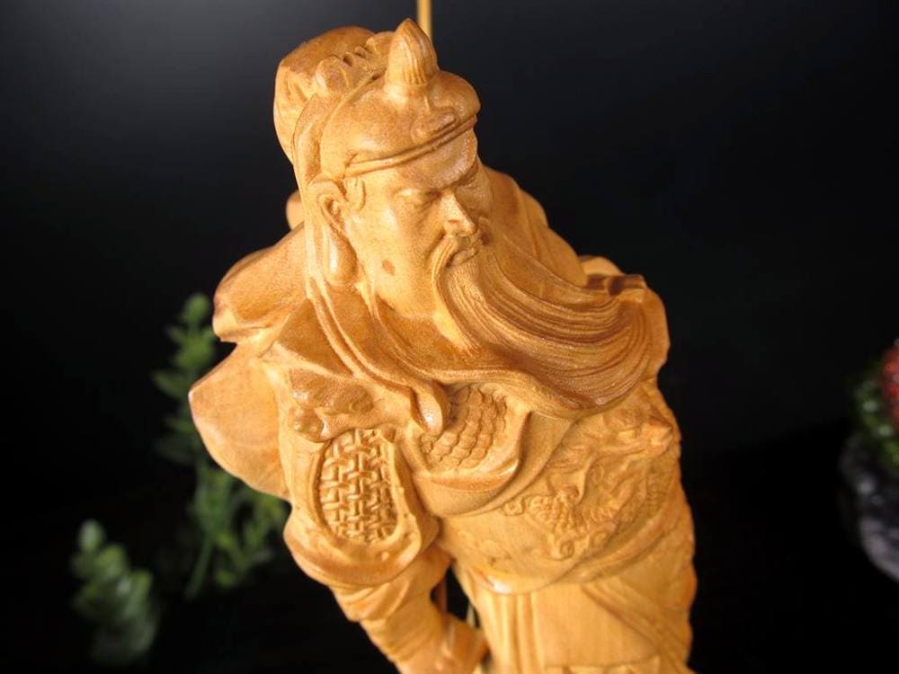 関羽 三国志 柘植 置物 ツゲ