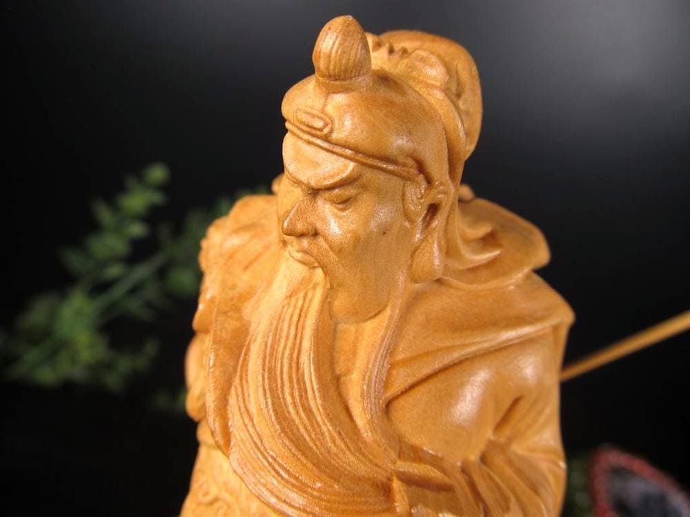関羽 三国志 柘植 置物 ツゲ