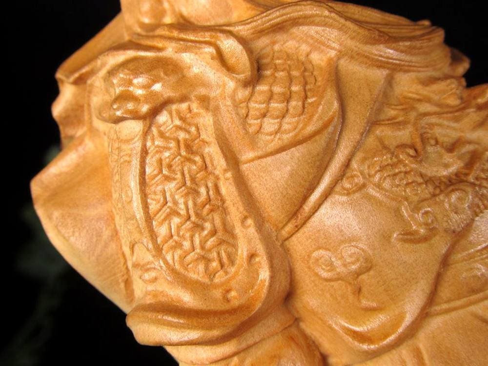 関羽 三国志 柘植 置物 ツゲ