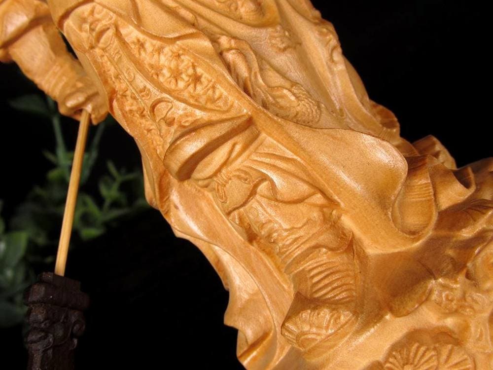 関羽 三国志 柘植 置物 ツゲ