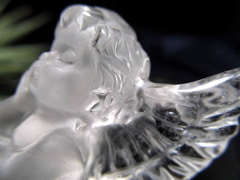 天然水晶 エンジェル 天使 彫刻 置物