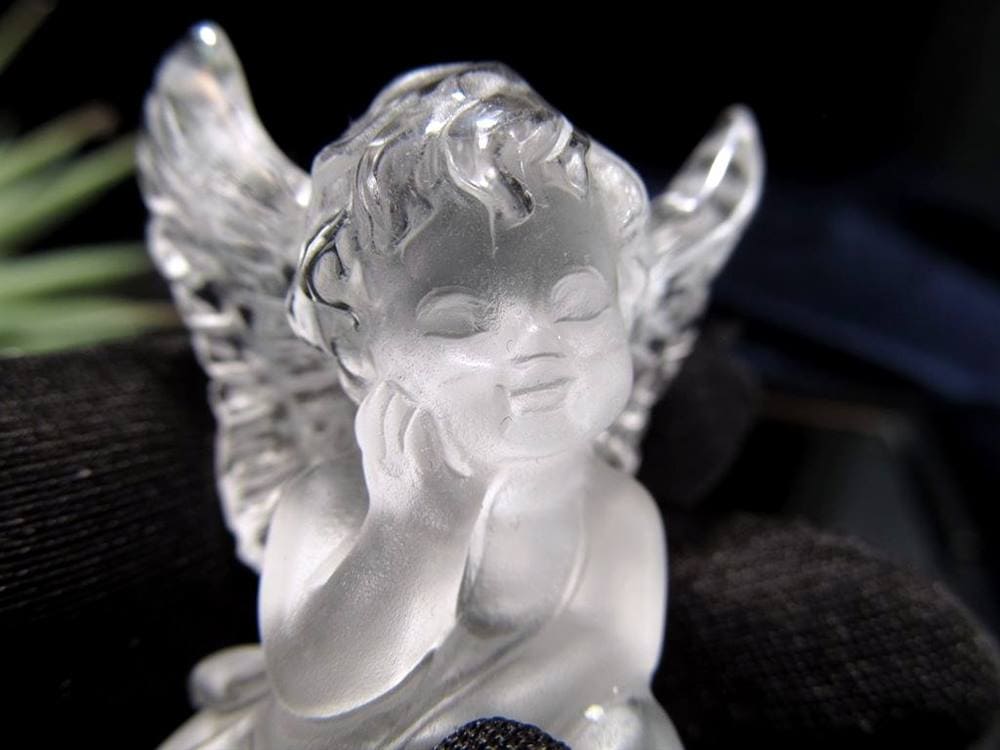 天然水晶 エンジェル 天使 彫刻 置物