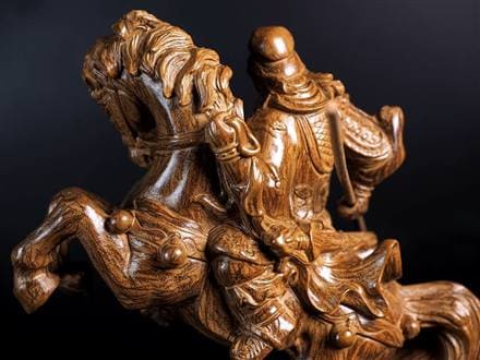 関羽 木彫り彫刻 三国志 青龍偃月刀 商売繁盛