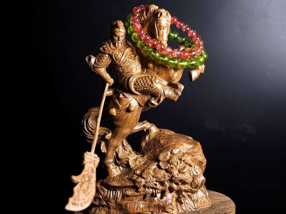 関羽 木彫り彫刻 三国志 青龍偃月刀 商売繁盛