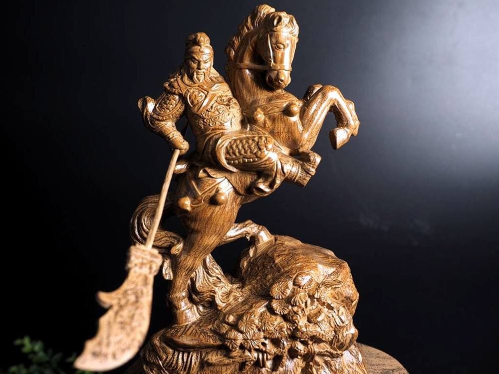 関羽 木彫り彫刻 三国志 青龍偃月刀 商売繁盛