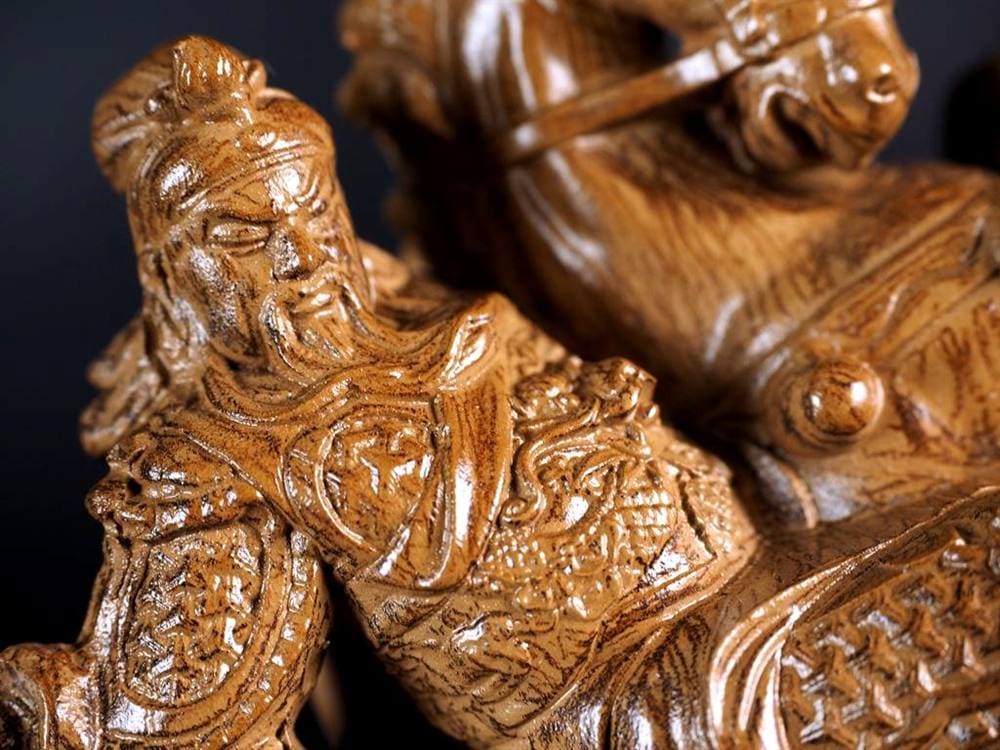 関羽 木彫り彫刻 三国志 青龍偃月刀 商売繁盛