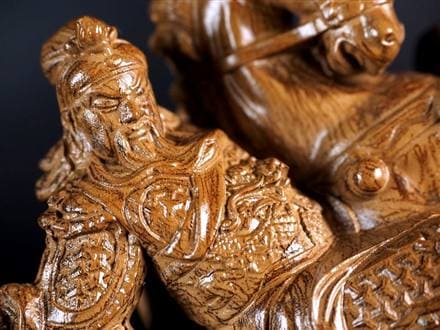 関羽 木彫り彫刻 三国志 青龍偃月刀 商売繁盛