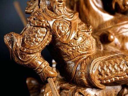 関羽 木彫り彫刻 三国志 青龍偃月刀 商売繁盛