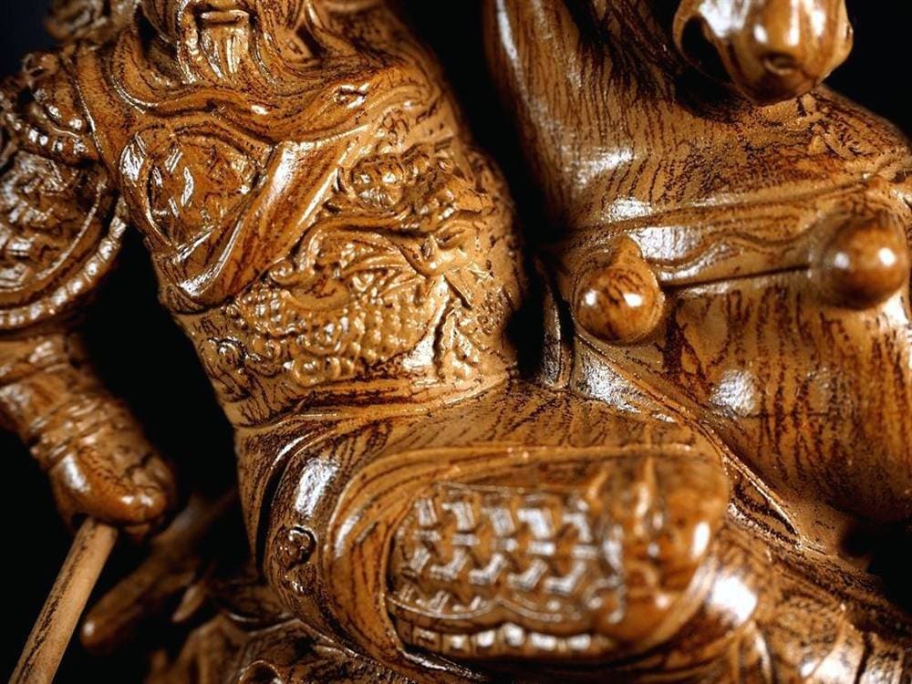 関羽 木彫り彫刻 三国志 青龍偃月刀 商売繁盛