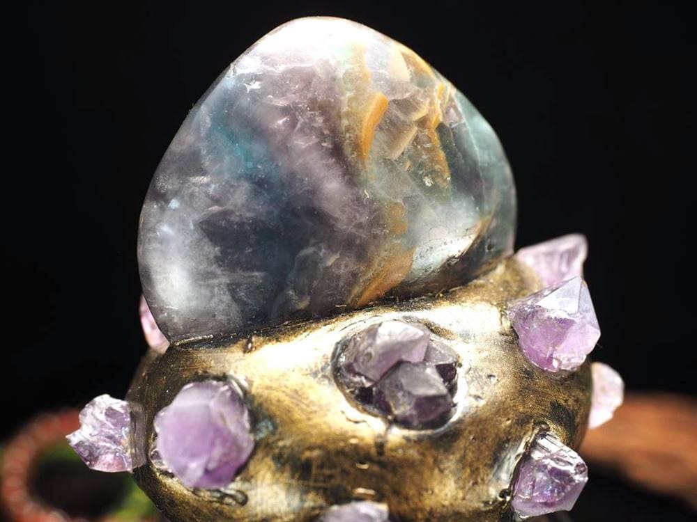 天然石アロマボトル 天然石香水瓶 ローズクォーツ 水晶 アメジスト