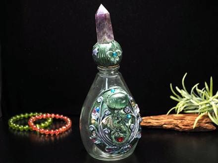 天然石アロマボトル 天然石香水瓶 ローズクォーツ 水晶 アメジスト