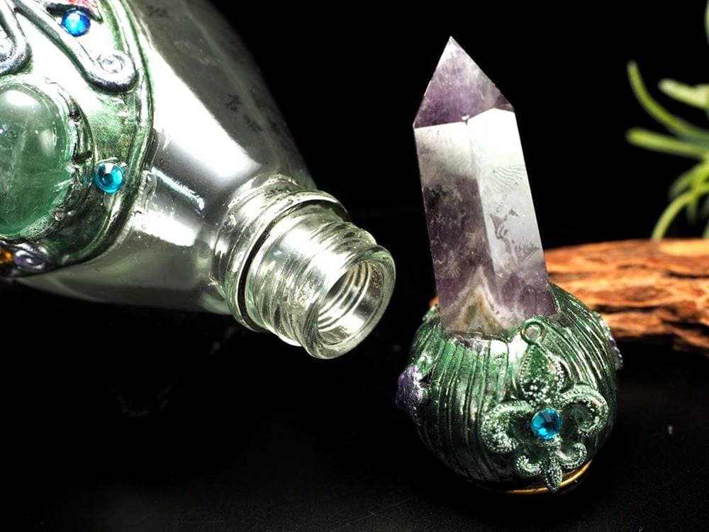 天然石アロマボトル 天然石香水瓶 ローズクォーツ 水晶 アメジスト