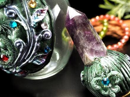 天然石アロマボトル 天然石香水瓶 ローズクォーツ 水晶 アメジスト