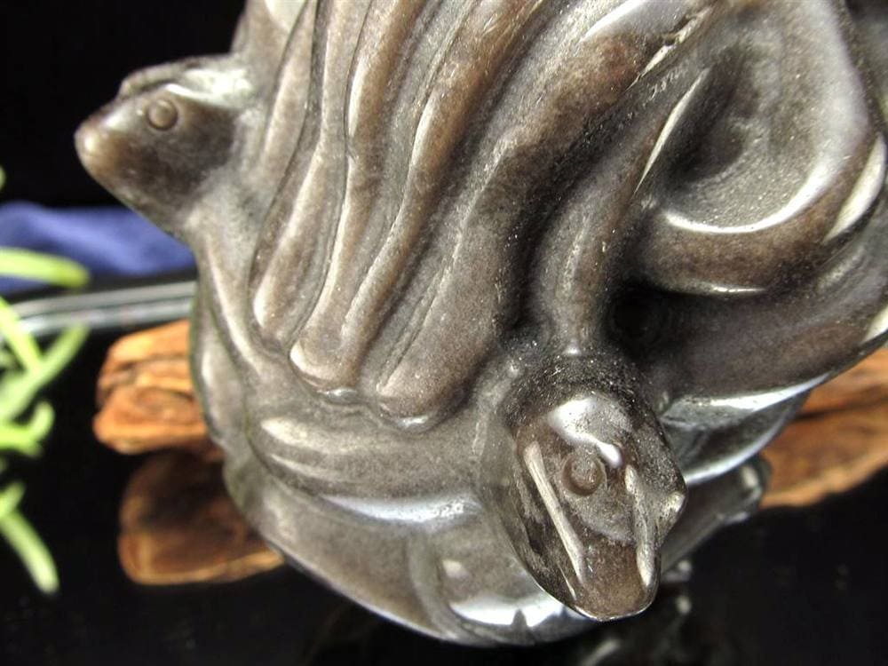 オブシディアン メデューサ メドゥーサ シルバーオブシディアン 天然石