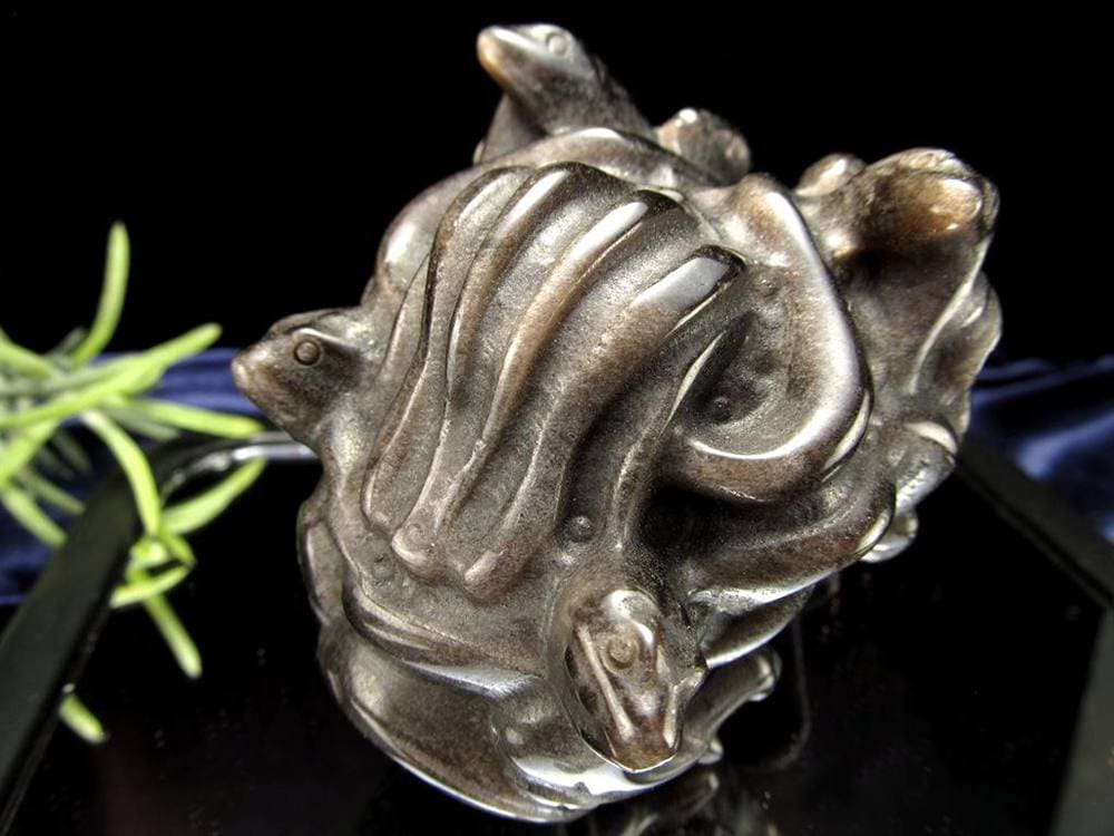 オブシディアン メデューサ メドゥーサ シルバーオブシディアン 天然石