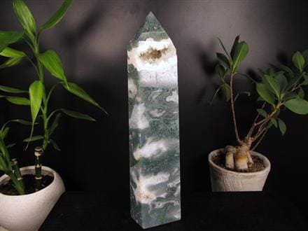 モスアゲート 苔瑪瑙 天然石 六角柱 ポイント