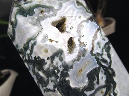 モスアゲート 苔瑪瑙 天然石 六角柱 ポイント