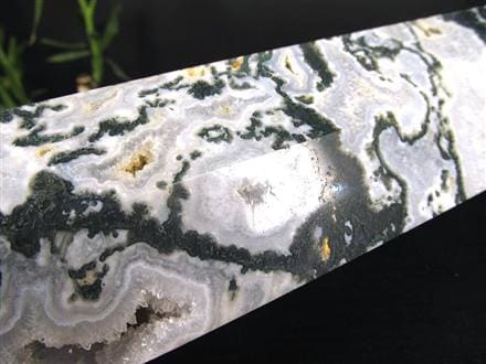 モスアゲート 苔瑪瑙 天然石 六角柱 ポイント