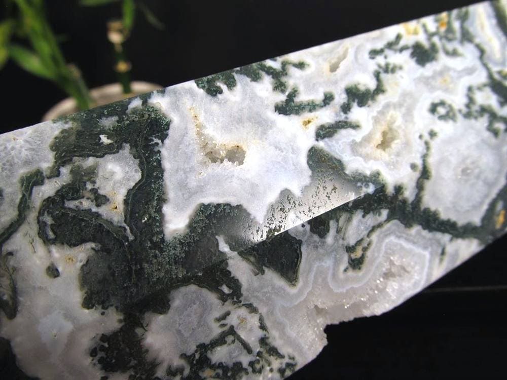 モスアゲート 苔瑪瑙 天然石 六角柱 ポイント