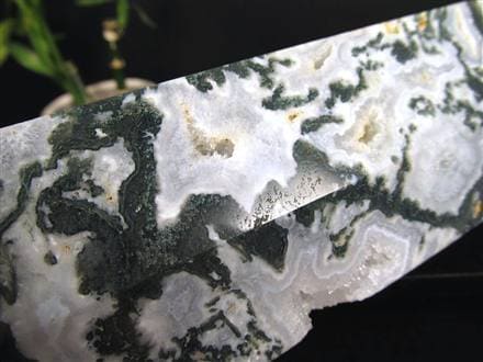 モスアゲート 苔瑪瑙 天然石 六角柱 ポイント