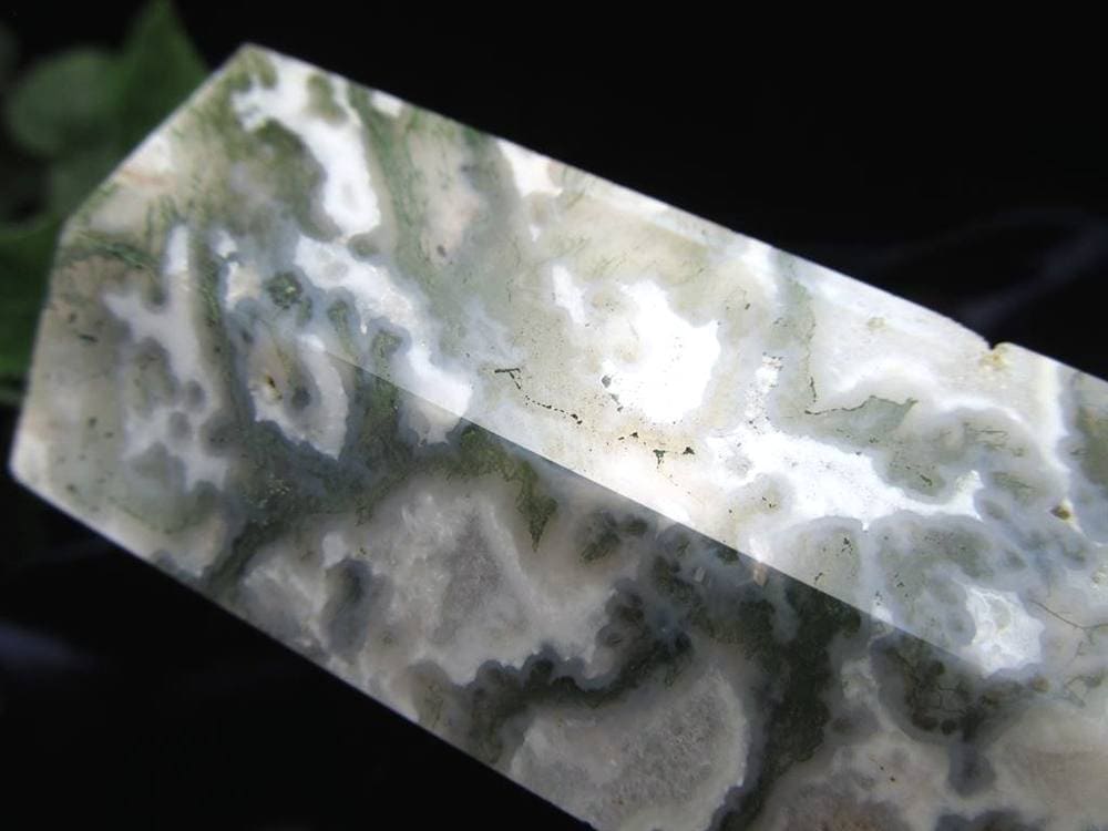 モスアゲート 苔瑪瑙 天然石 六角柱 ポイント