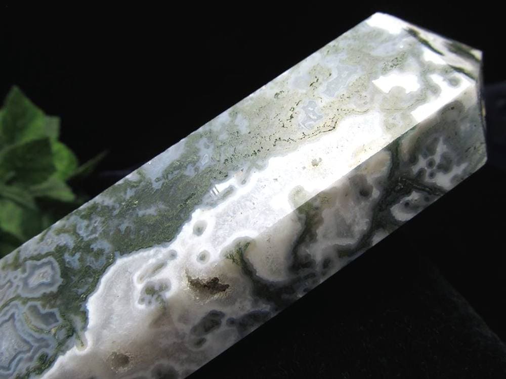 モスアゲート 苔瑪瑙 天然石 六角柱 ポイント