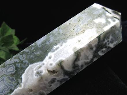 モスアゲート 苔瑪瑙 天然石 六角柱 ポイント