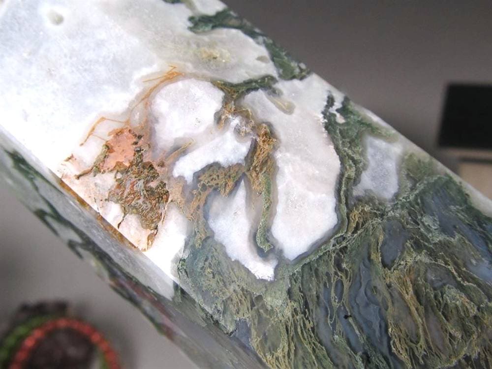 モスアゲート 苔瑪瑙 天然石 六角柱 ポイント