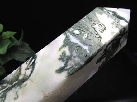 モスアゲート 苔瑪瑙 天然石 六角柱 ポイント