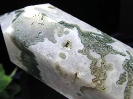 モスアゲート 苔瑪瑙 天然石 六角柱 ポイント