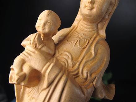 子安観音 観音 観音菩薩 置物 天然木 彫刻