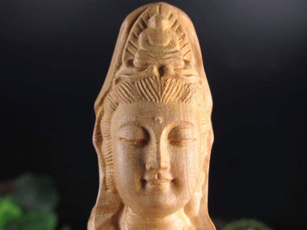 子安観音 観音 観音菩薩 置物 天然木 彫刻