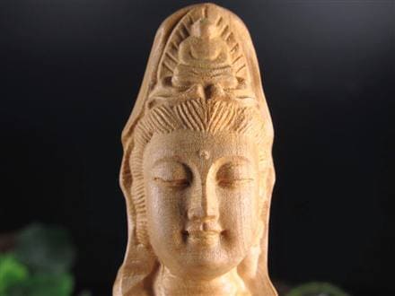 子安観音 観音 観音菩薩 置物 天然木 彫刻