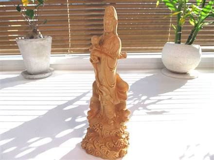 子安観音 観音 観音菩薩 置物 天然木 彫刻