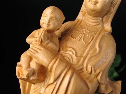 子安観音 観音 観音菩薩 置物 天然木 彫刻