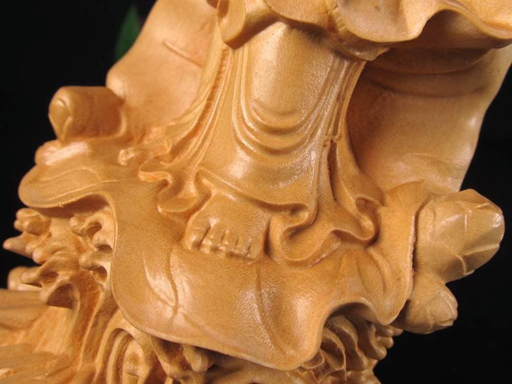 子安観音 観音 観音菩薩 置物 天然木 彫刻