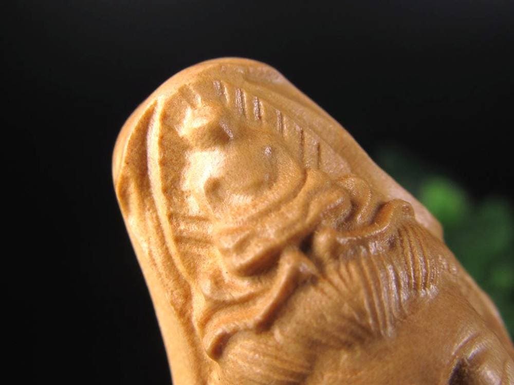 子安観音 観音 観音菩薩 置物 天然木 彫刻