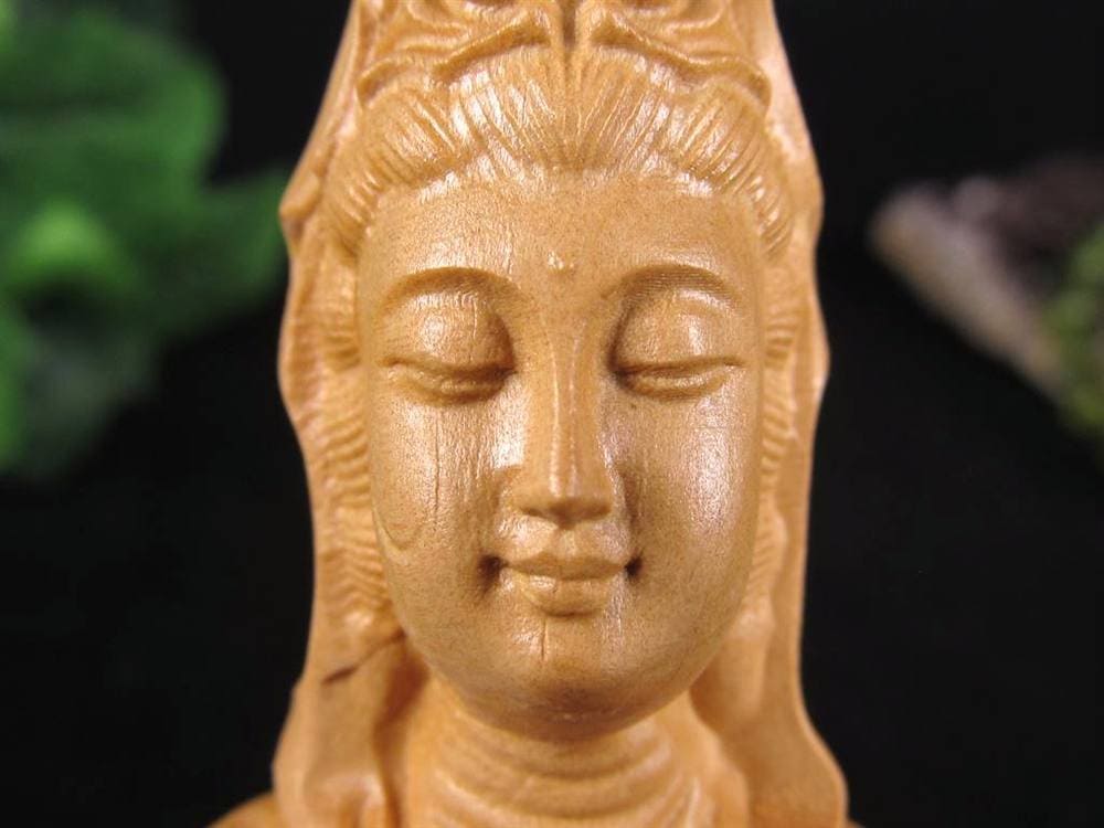 子安観音 観音 観音菩薩 置物 天然木 彫刻