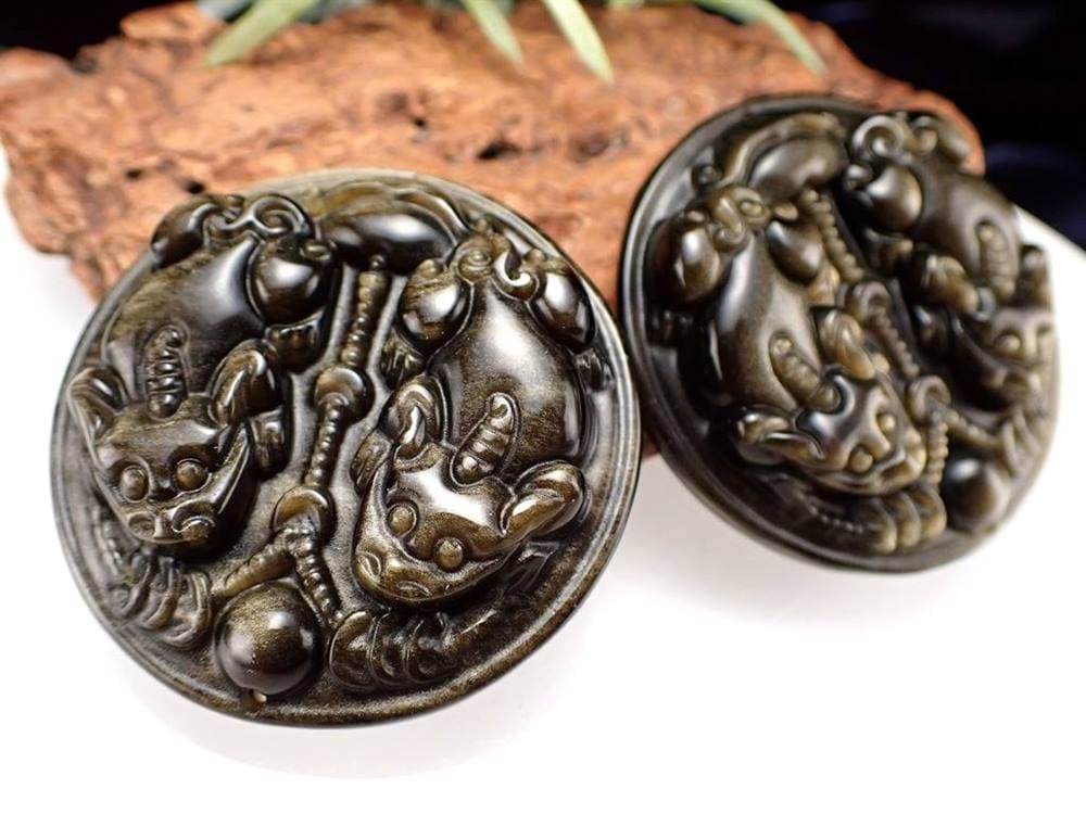 オブシディアン 黒曜石 プレート タンブル パワーストーン