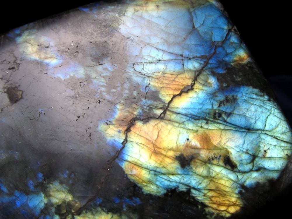 ラブラドライト 置物 ブルーシラー 原石 ポリッシュ