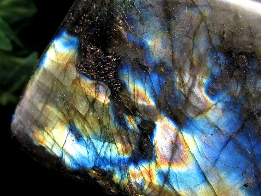 ラブラドライト 置物 ブルーシラー 原石 ポリッシュ