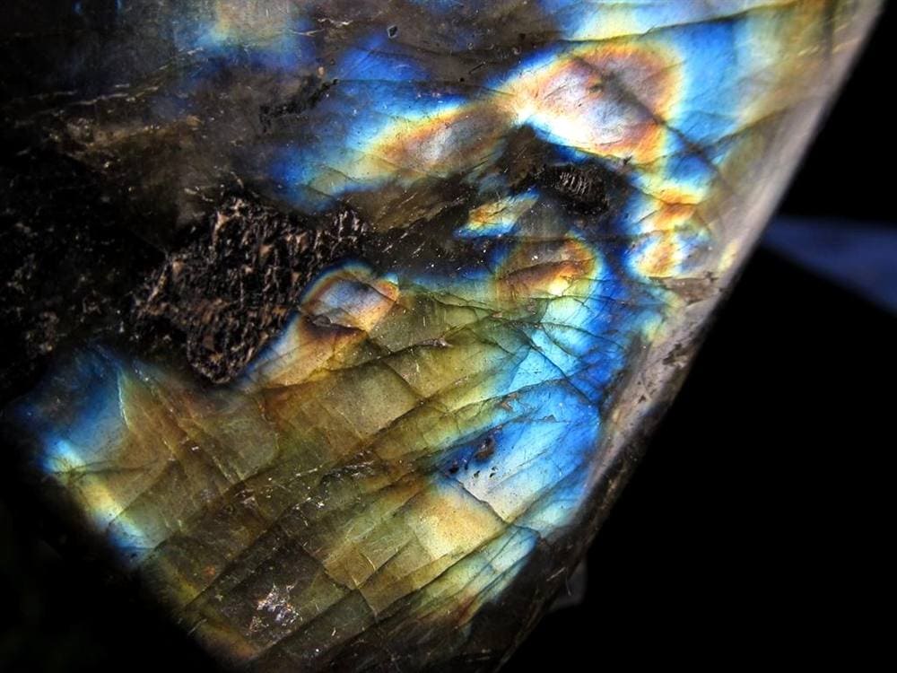 ラブラドライト 置物 ブルーシラー 原石 ポリッシュ