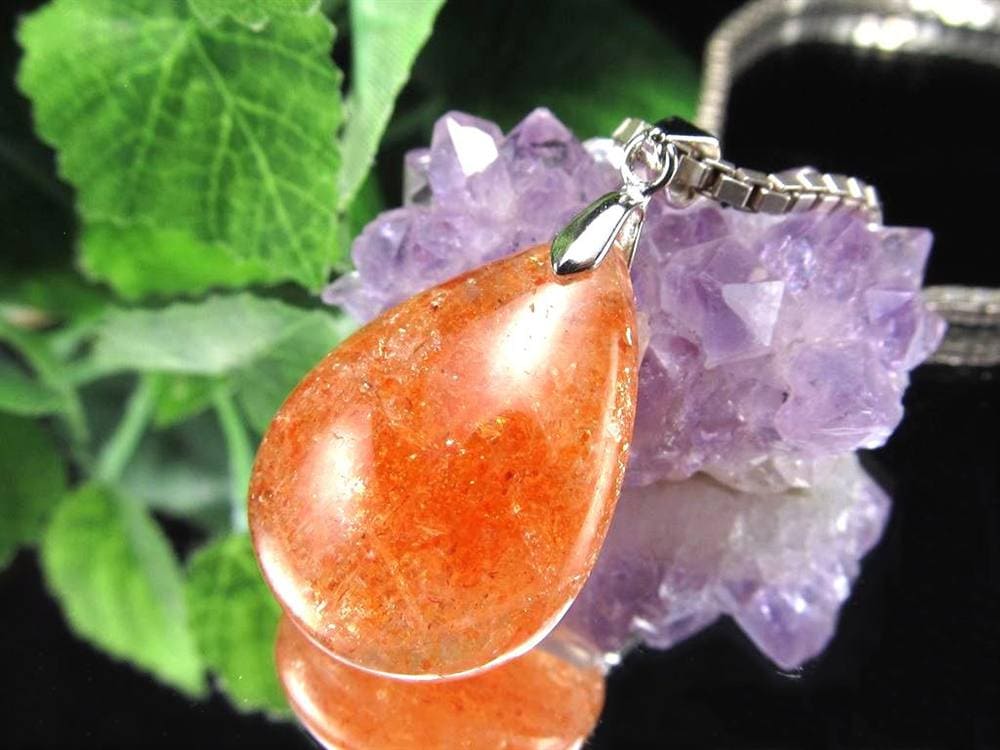 サンストーン 日長石 ペンダントトップ ネックレス Silver925