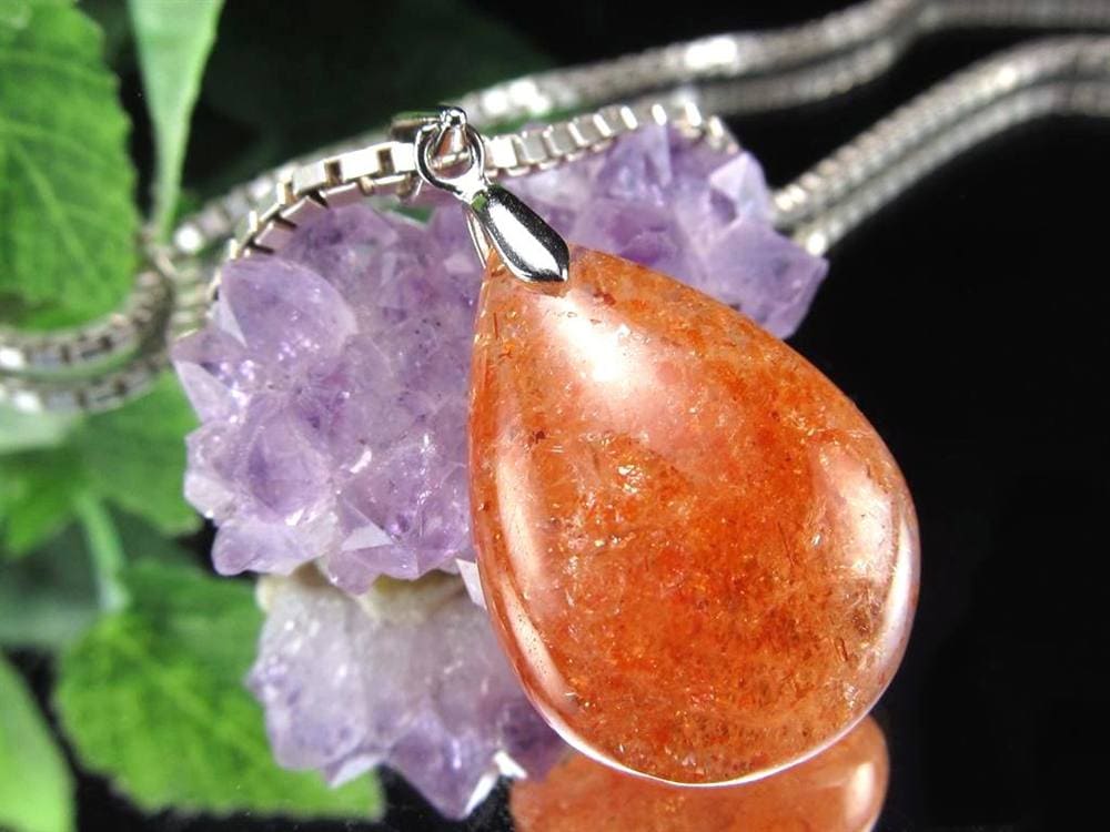 サンストーン 日長石 ペンダントトップ ネックレス Silver925