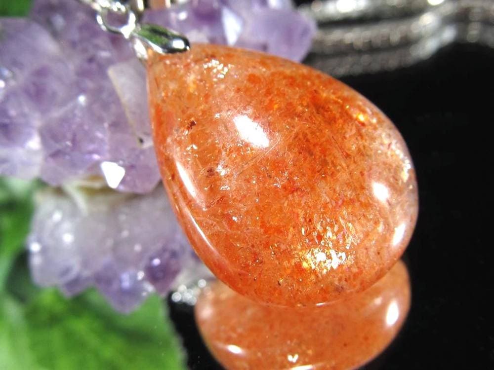 サンストーン 日長石 ペンダントトップ ネックレス Silver925