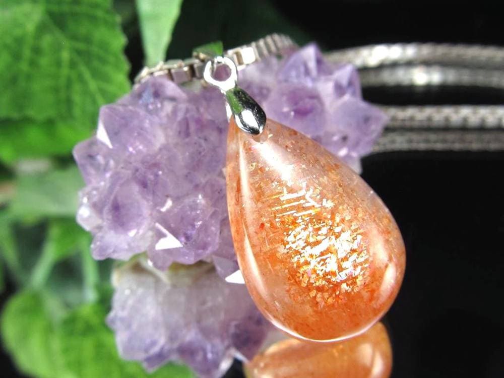 サンストーン 日長石 ペンダントトップ ネックレス Silver925