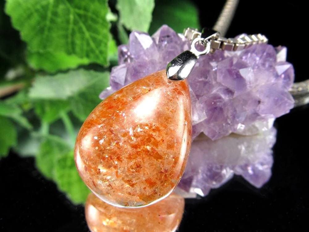 サンストーン 日長石 ペンダントトップ ネックレス Silver925