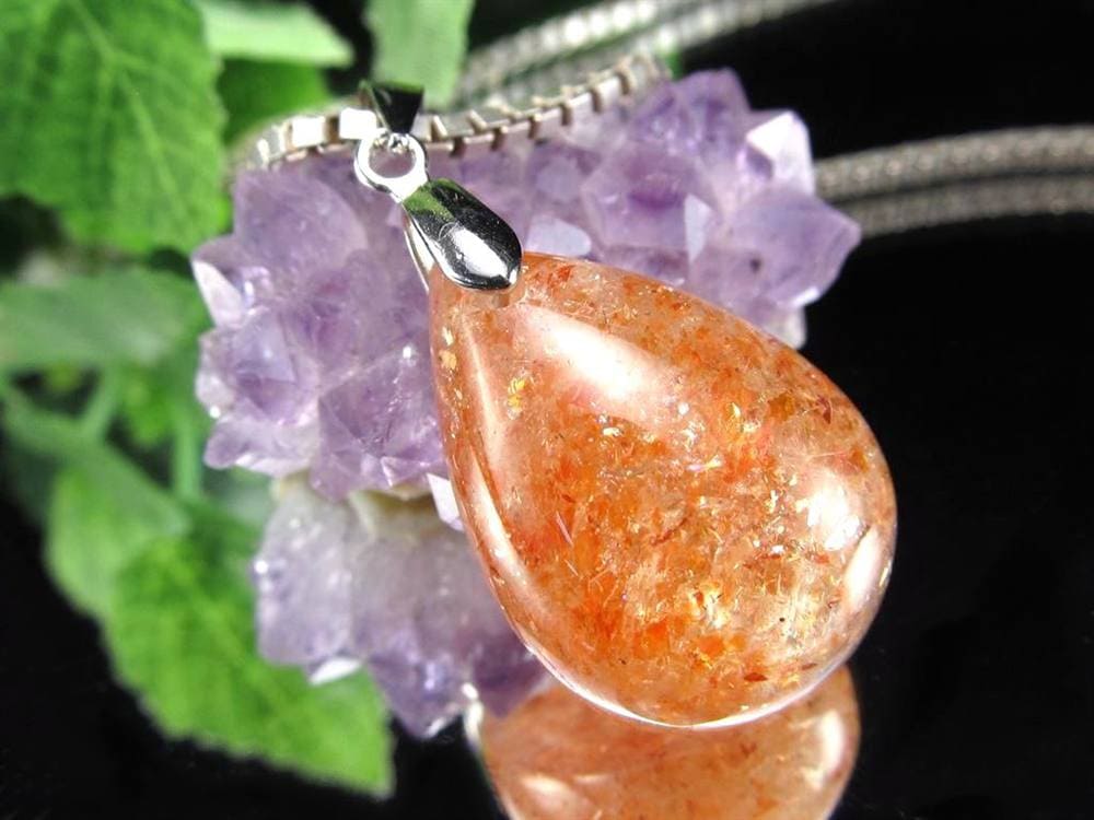 サンストーン 日長石 ペンダントトップ ネックレス Silver925