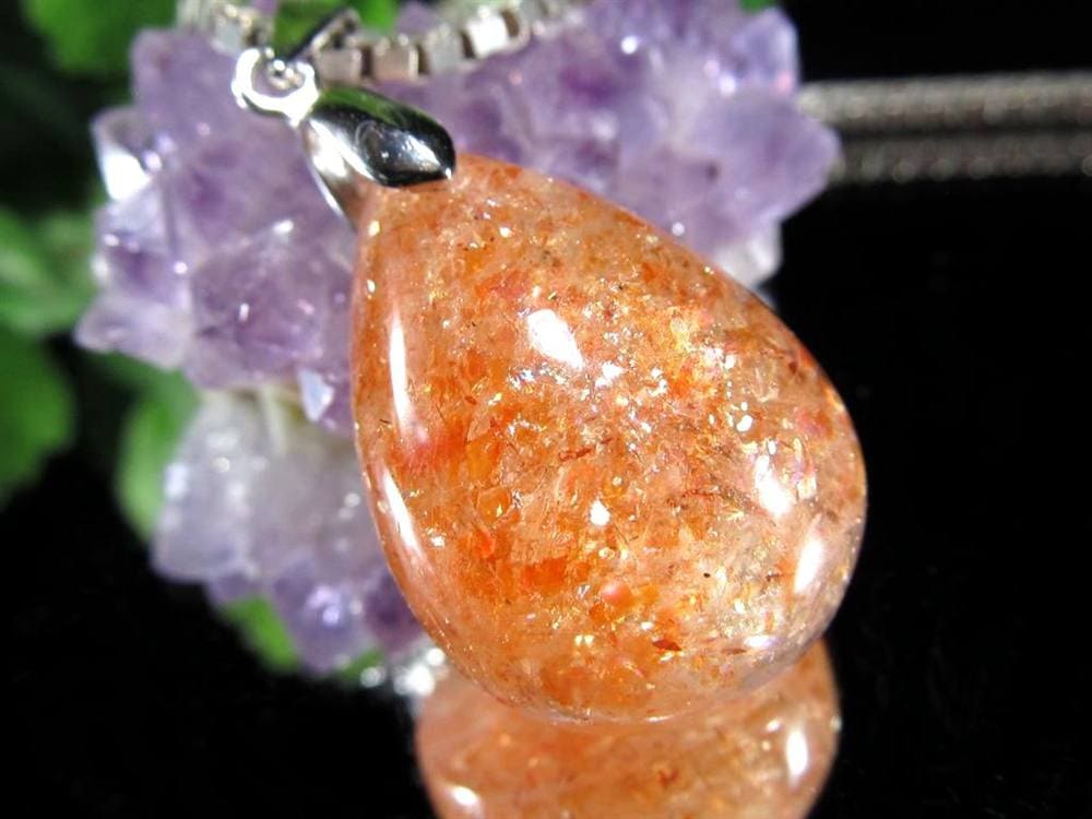 サンストーン 日長石 ペンダントトップ ネックレス Silver925