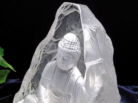 釈迦如来坐像 お釈迦様 クリスタルガラス 置物 仏教